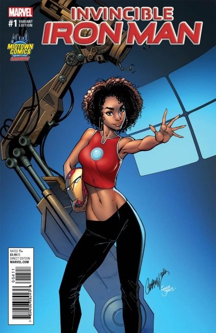 Controversial Invincible Iron Man #1 variante portada de Riri Williams, alias Ironheart