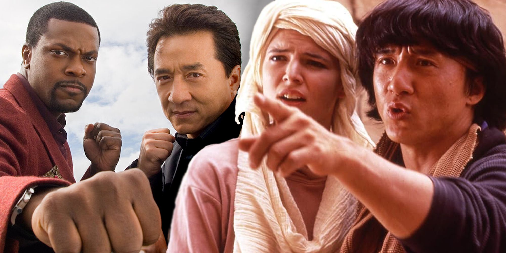 Divided image of the film Jackie Chan with Hour Rush 2 and Operation Condor