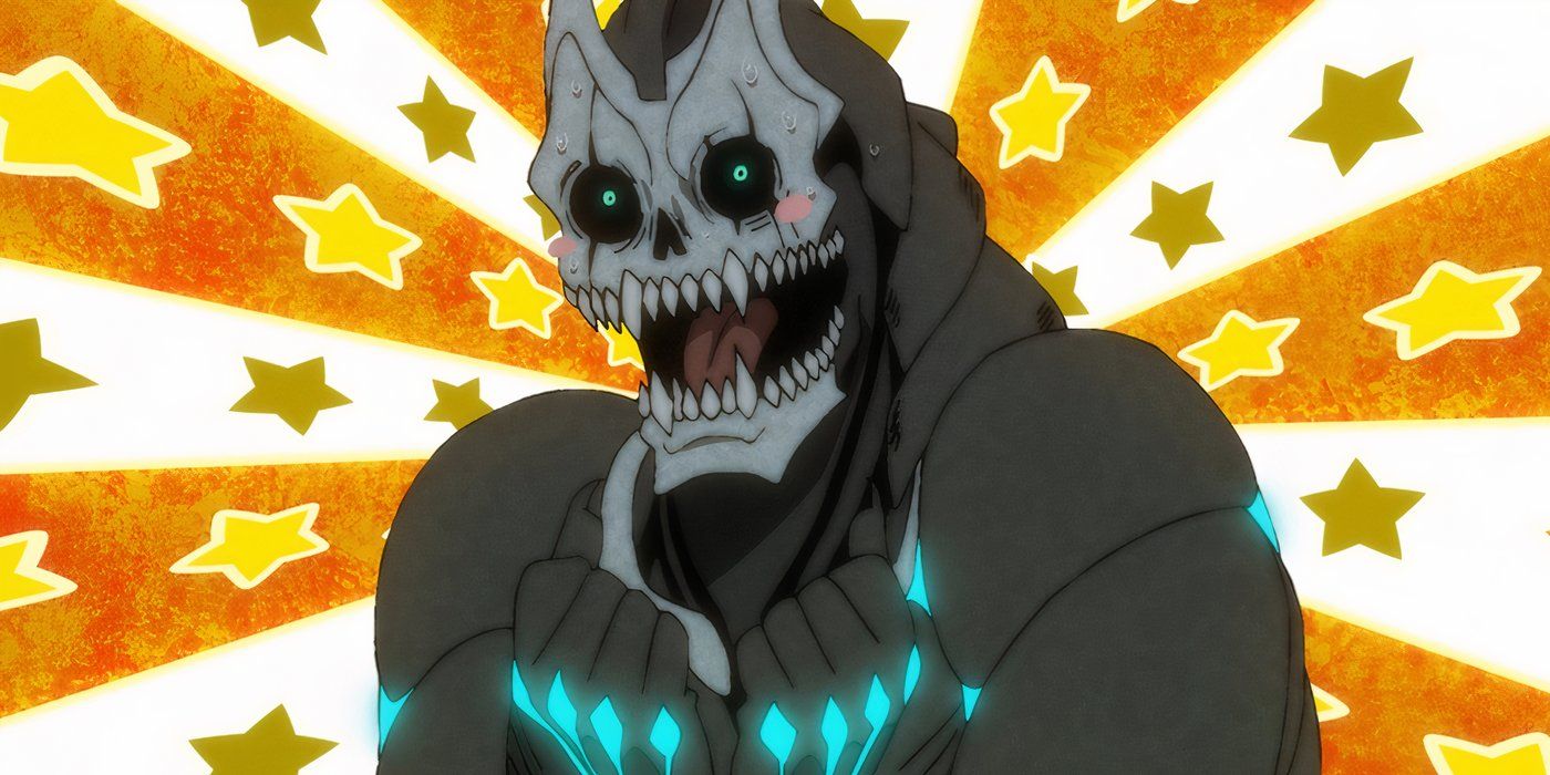 Kafka, while in his Kaiju form, looks shocked in Kaiju No. 8: Mission Recon.