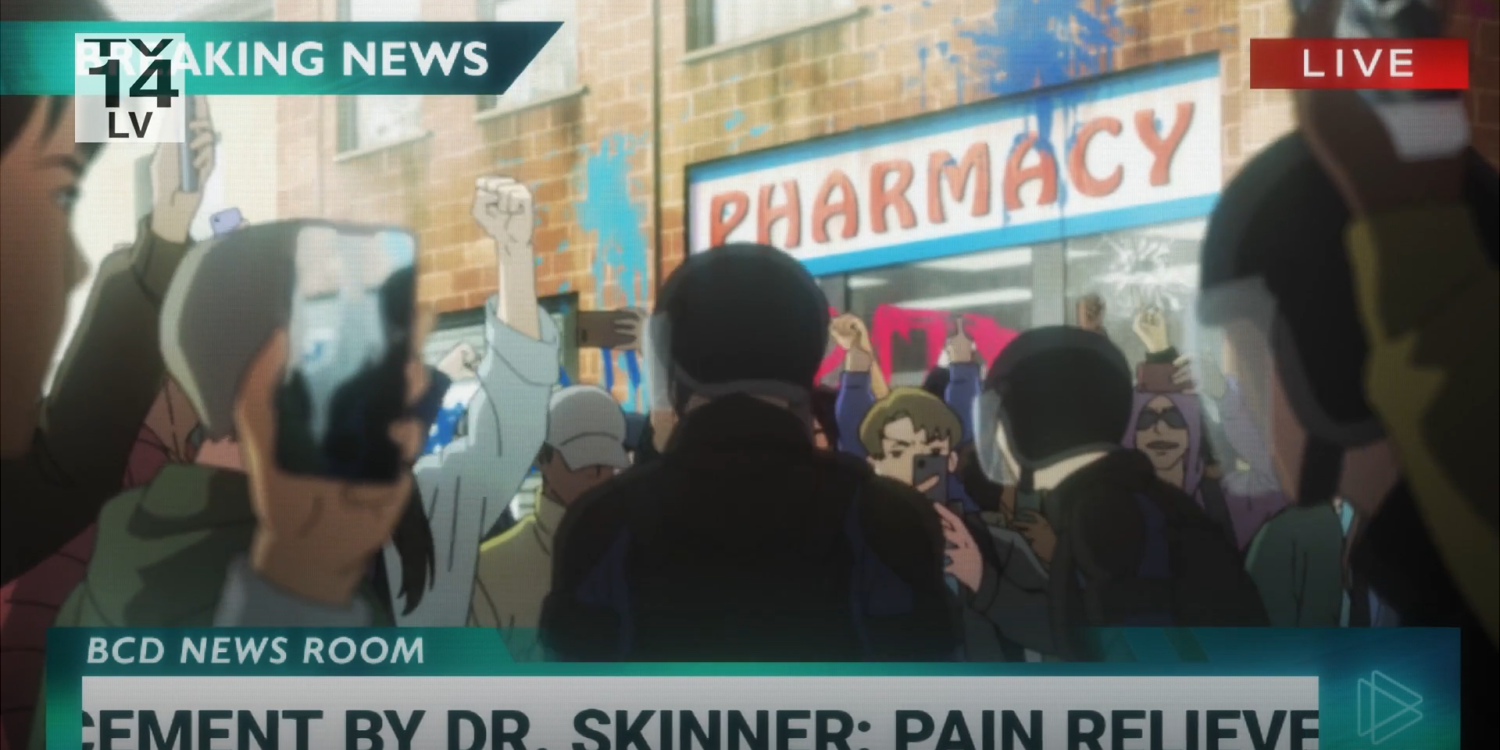Pessoas Riot em Lázaro após o anúncio do Dr. Skinner