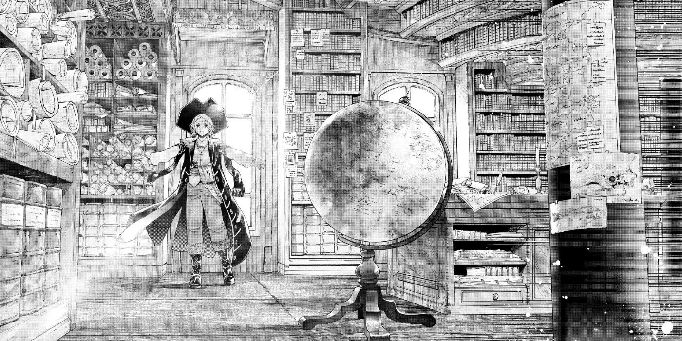 El protagonista entra a una biblioteca en Magus of the Library.