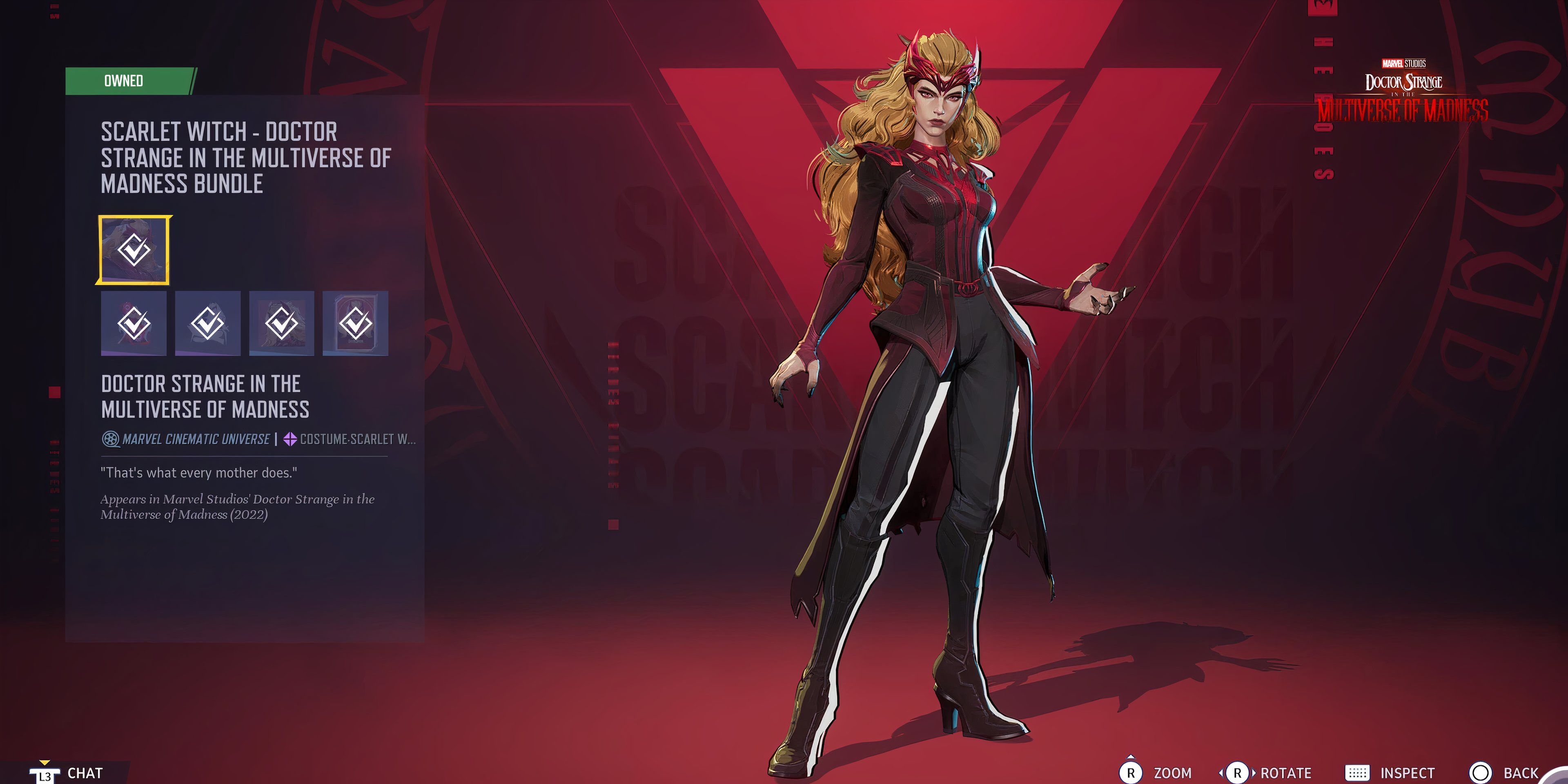 La skin de Scarlet Witch Multiverse of Madness