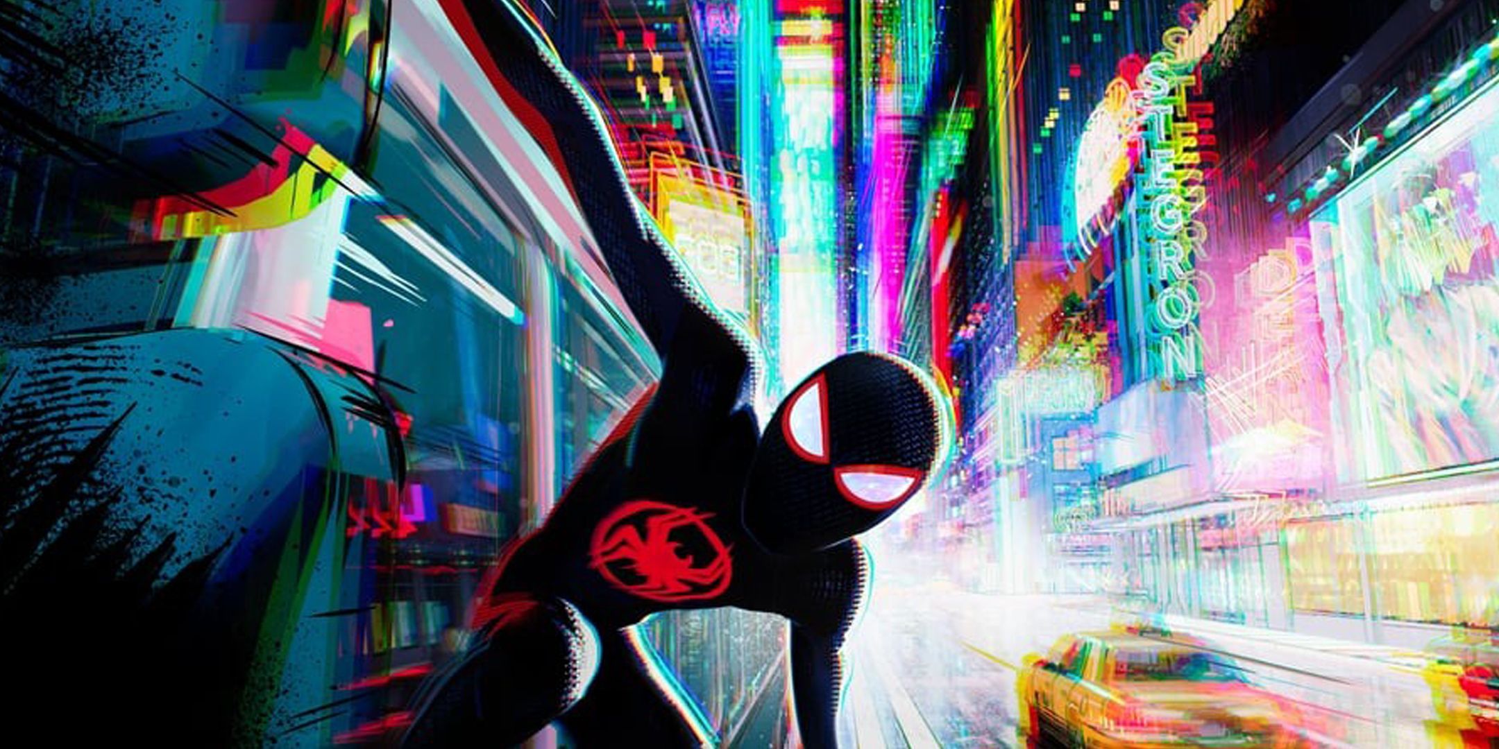 Miles Morales in traffic from Beyond the Spider-Verse