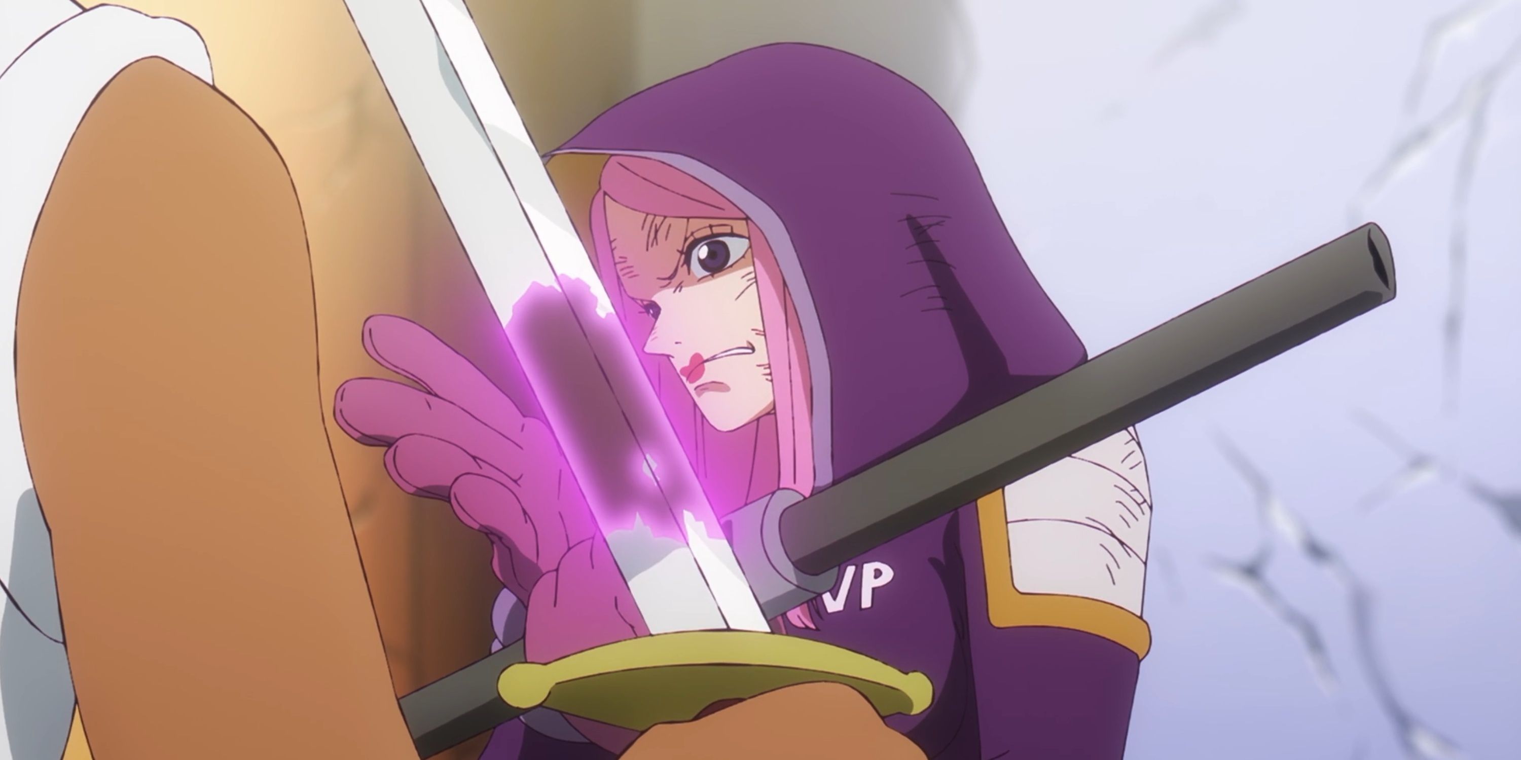Jewelry Bonnery uses his devil's fruit to break the sword of a navy in an episode 1127 a room
