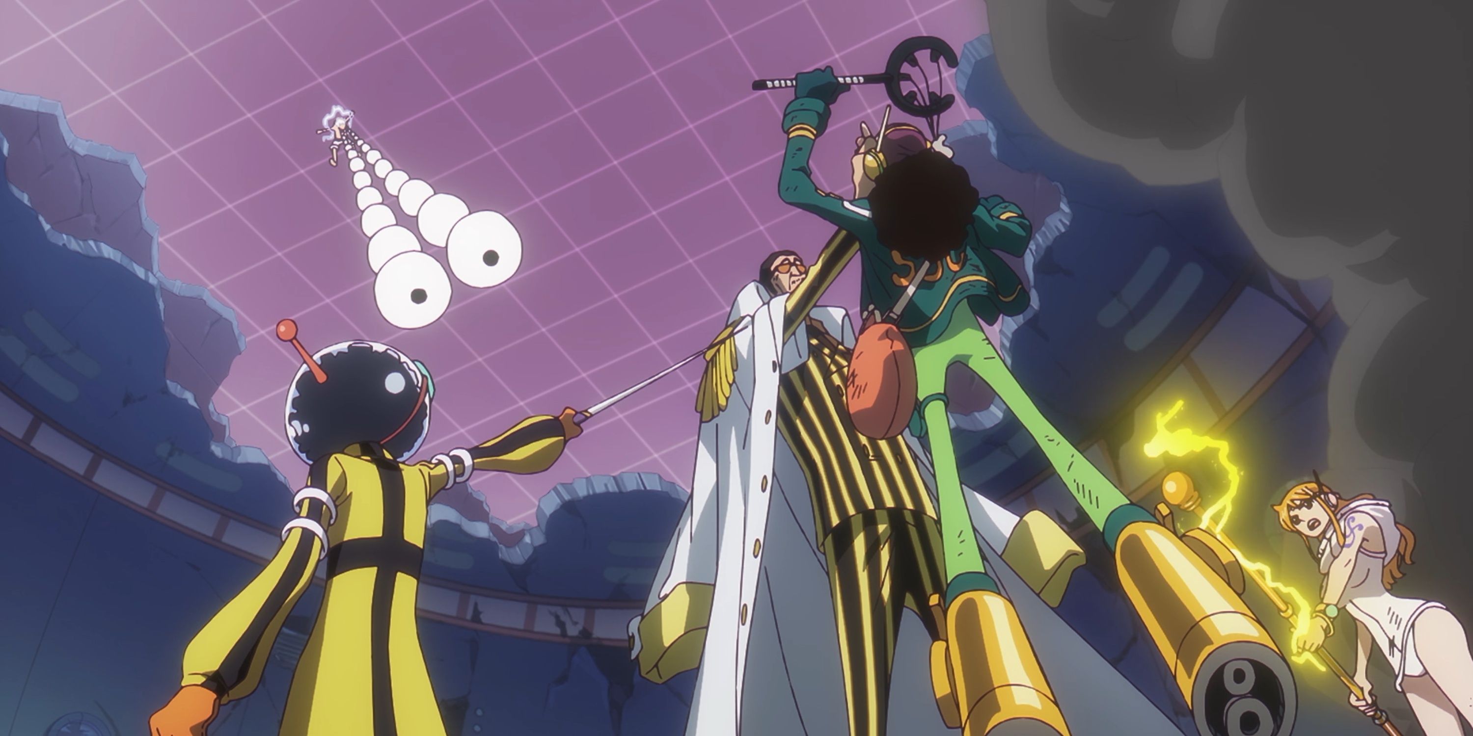 Kizaru holds Usopp near his neck in a single song Episode 1127