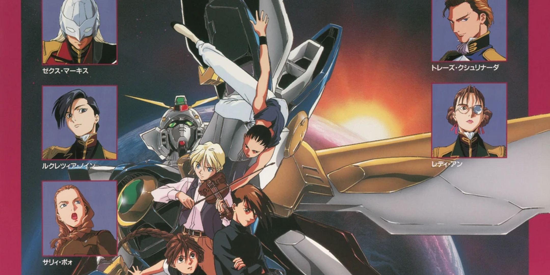 Mobile Suit Gundam Wing Anime Series Cabeçalho de pôster japonês