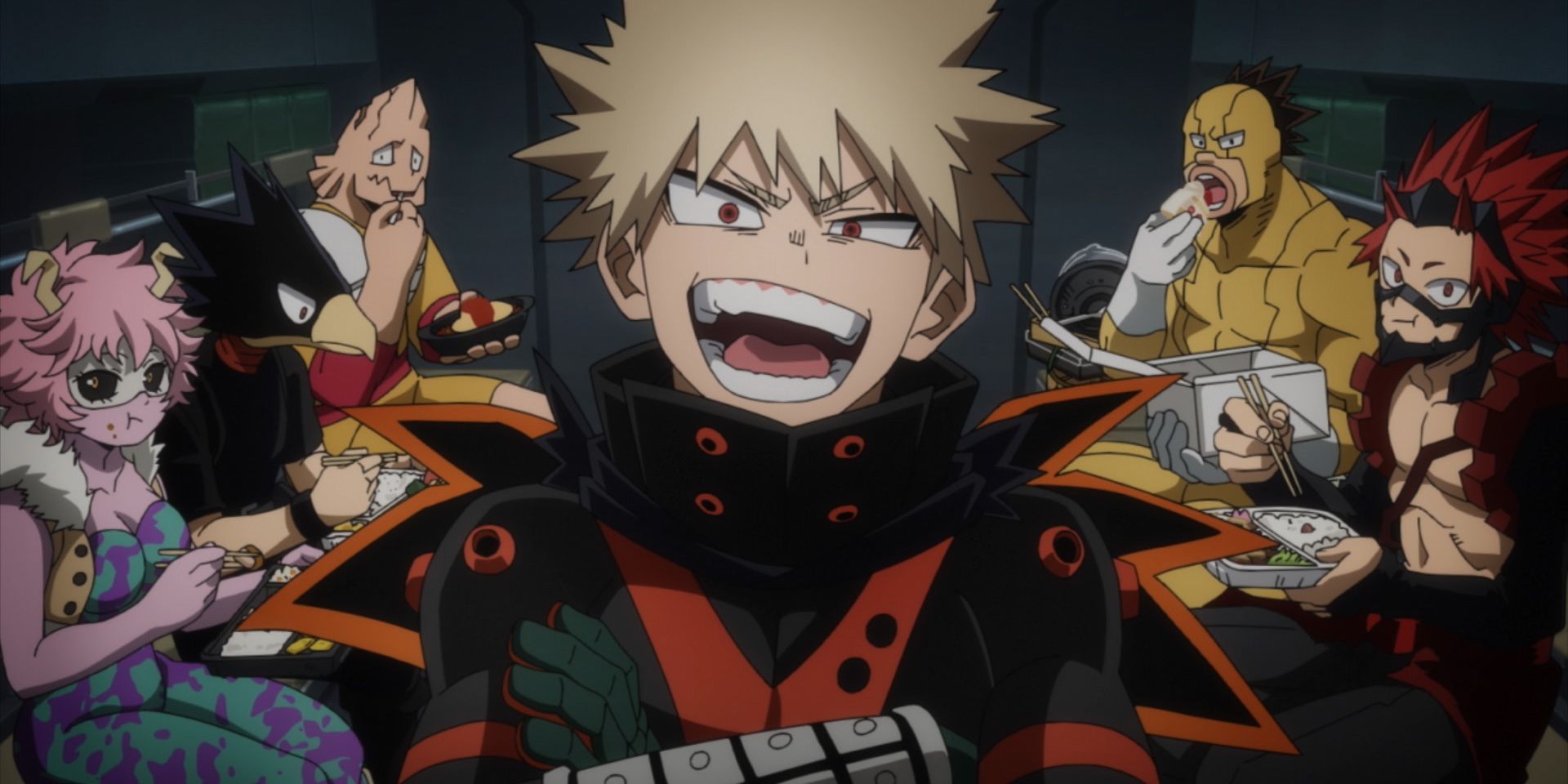 Minha academia de herói: você é o próximo Katsuki Bakugo e os alunos de super -heróis comendo