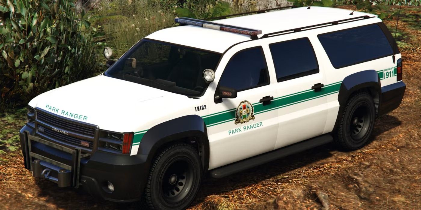 The Declass Park Ranger SUV is parked on dirt at Grand Theft Auto V.