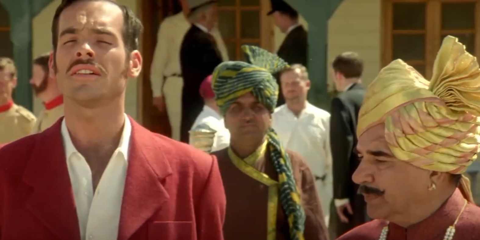 Paul Blackthorne and Kulbhushan Kharbanda in Lagaan