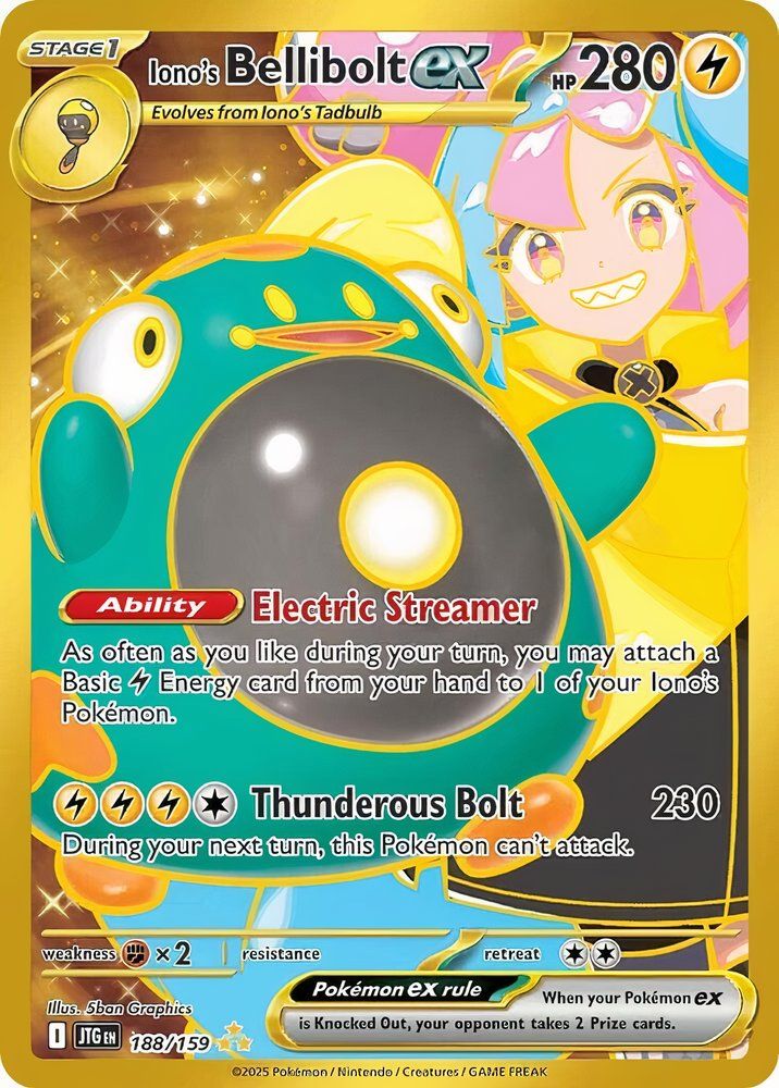 Pokemon Card - Iono's Bellibolt ex 188/159