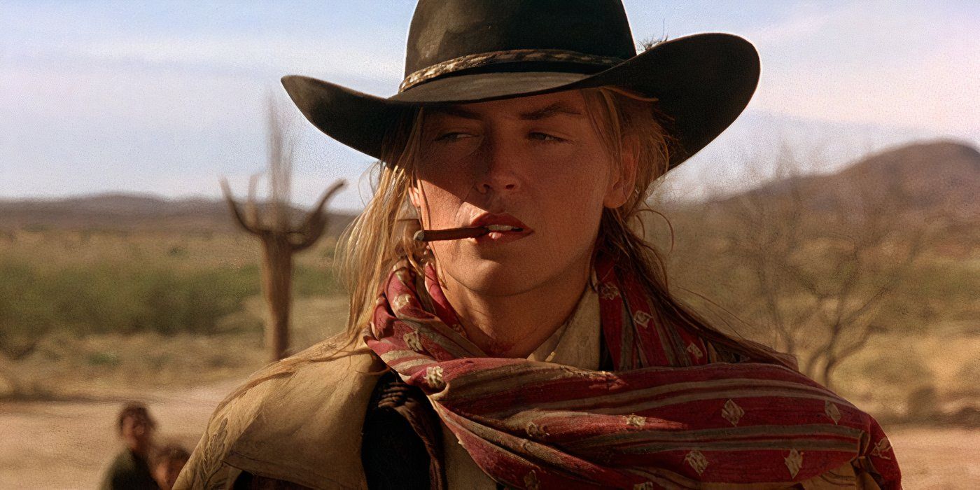 Sharon Stone as the gunslinger 'Lady' in The Quick and the Dead.