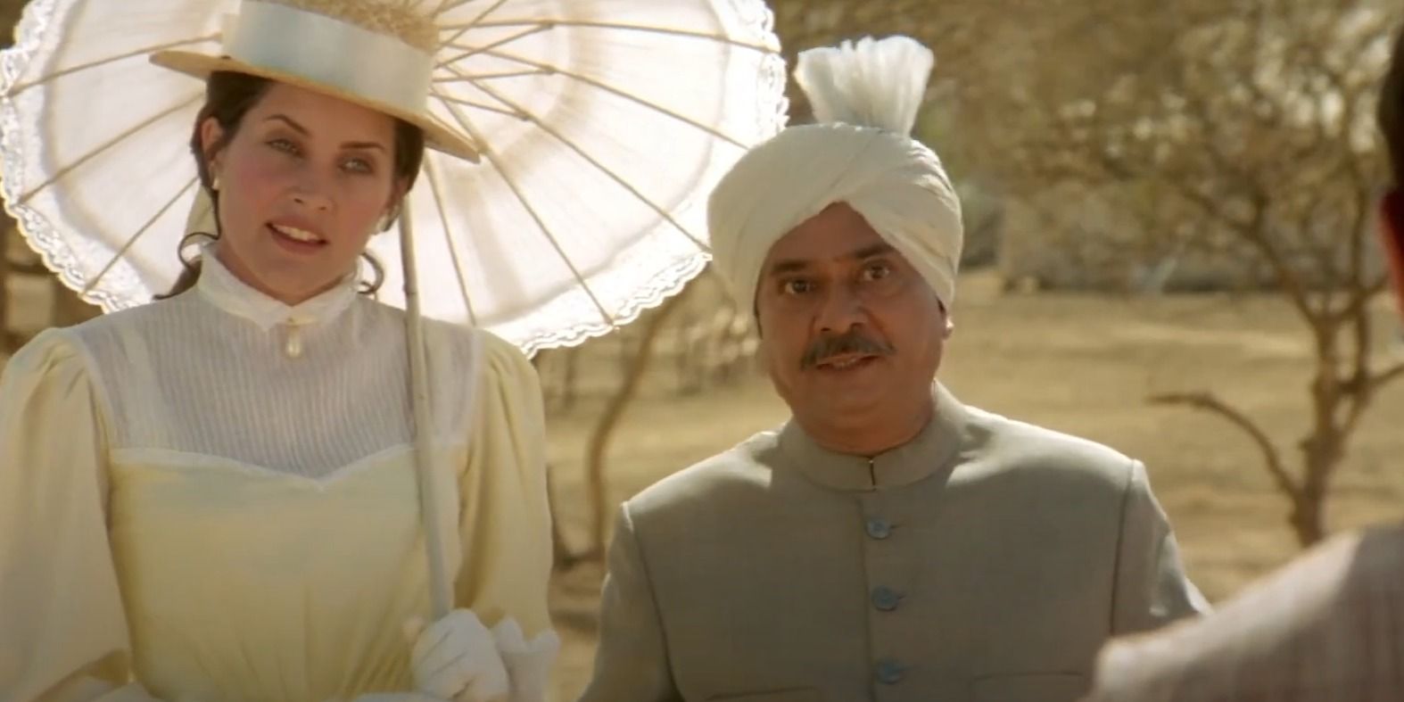 Rachel Shelley and Javed Khan Amrohi in Lagaan-1