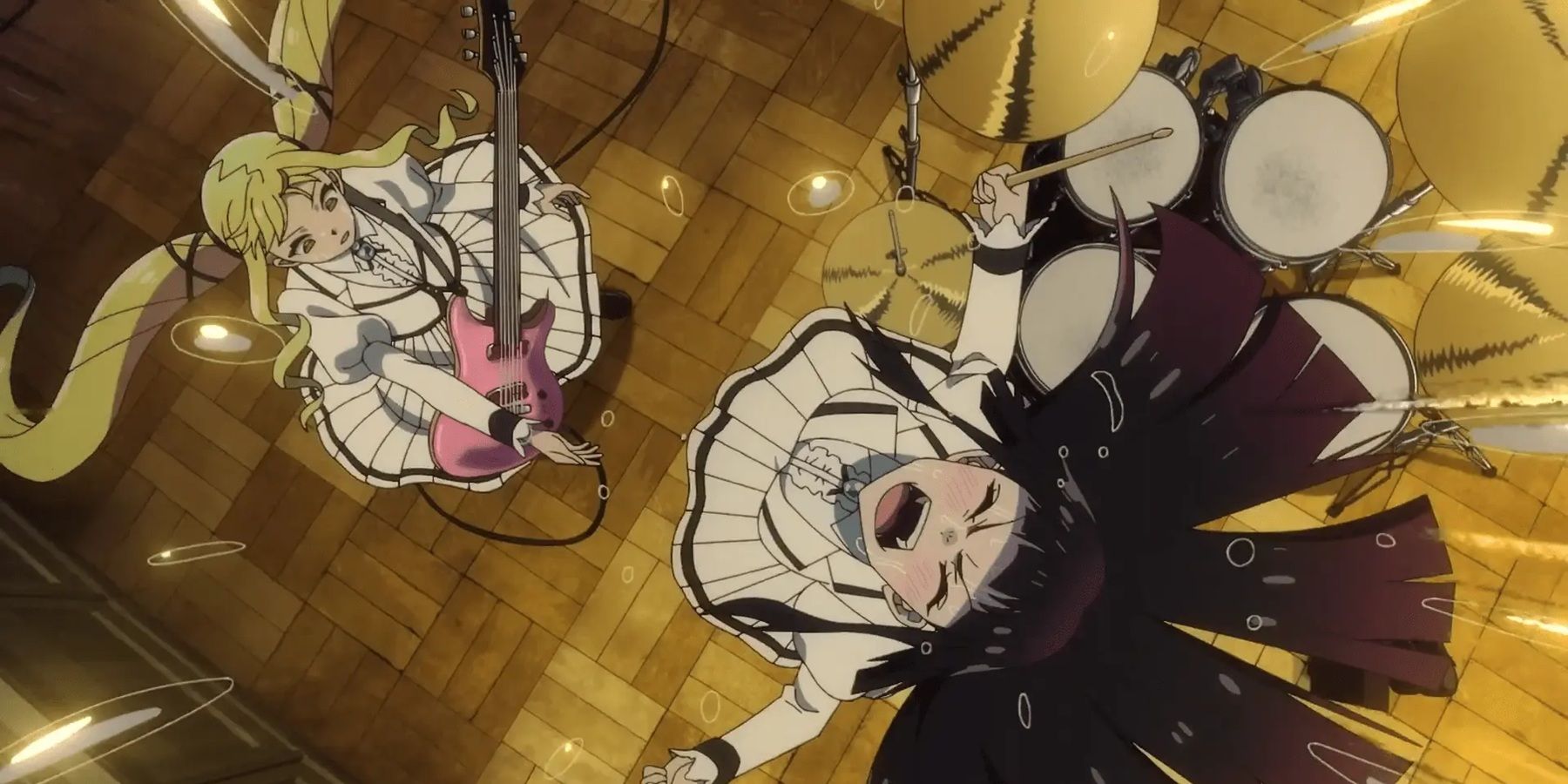 Rock is a Lady's Modsesty's two main characters screaming to the skies while playing music.