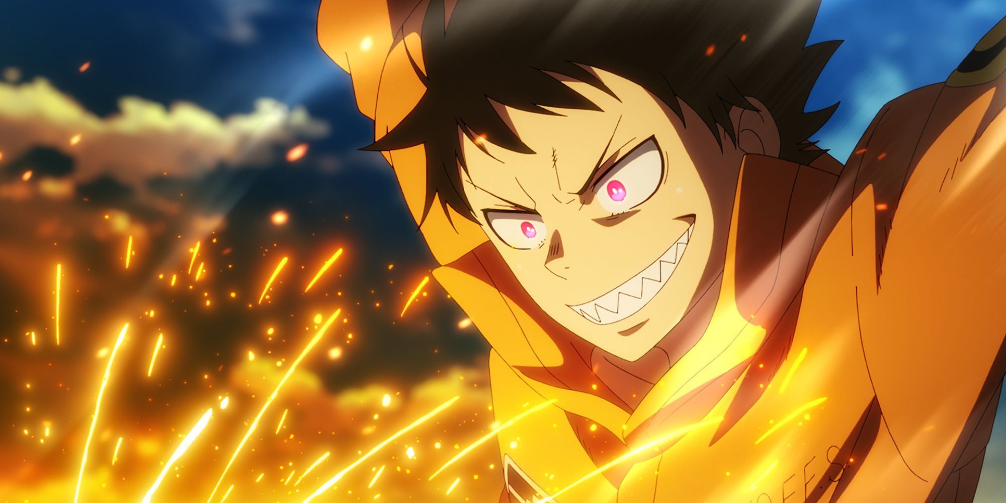 Shinra uses his abilities in Fire Force Season 3 Episode 1.