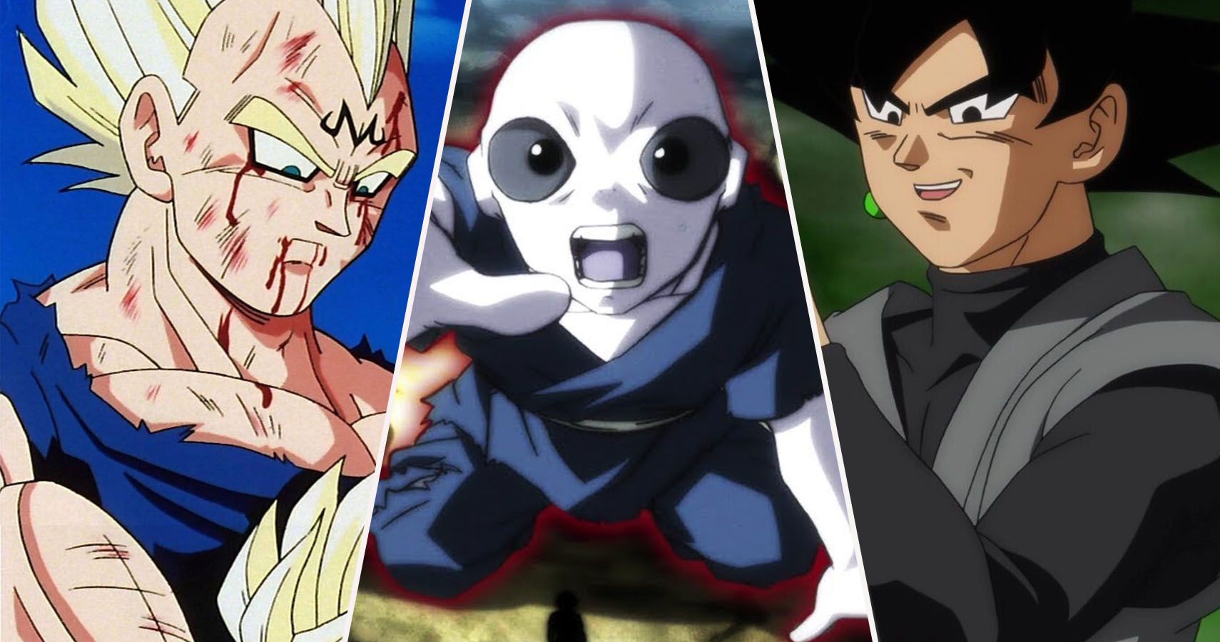 Super Saiyan Majin Vegeta and Goku Black watching the young Jiren crying DBZ and Dragon Ball Super