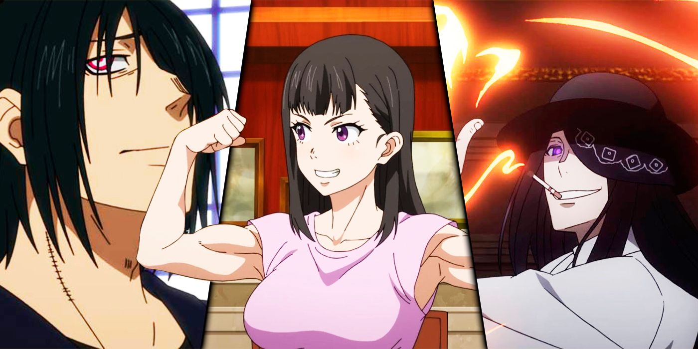 Shinmon Benimaru (left), Maki Oze (center), Fire Force Joker (right)