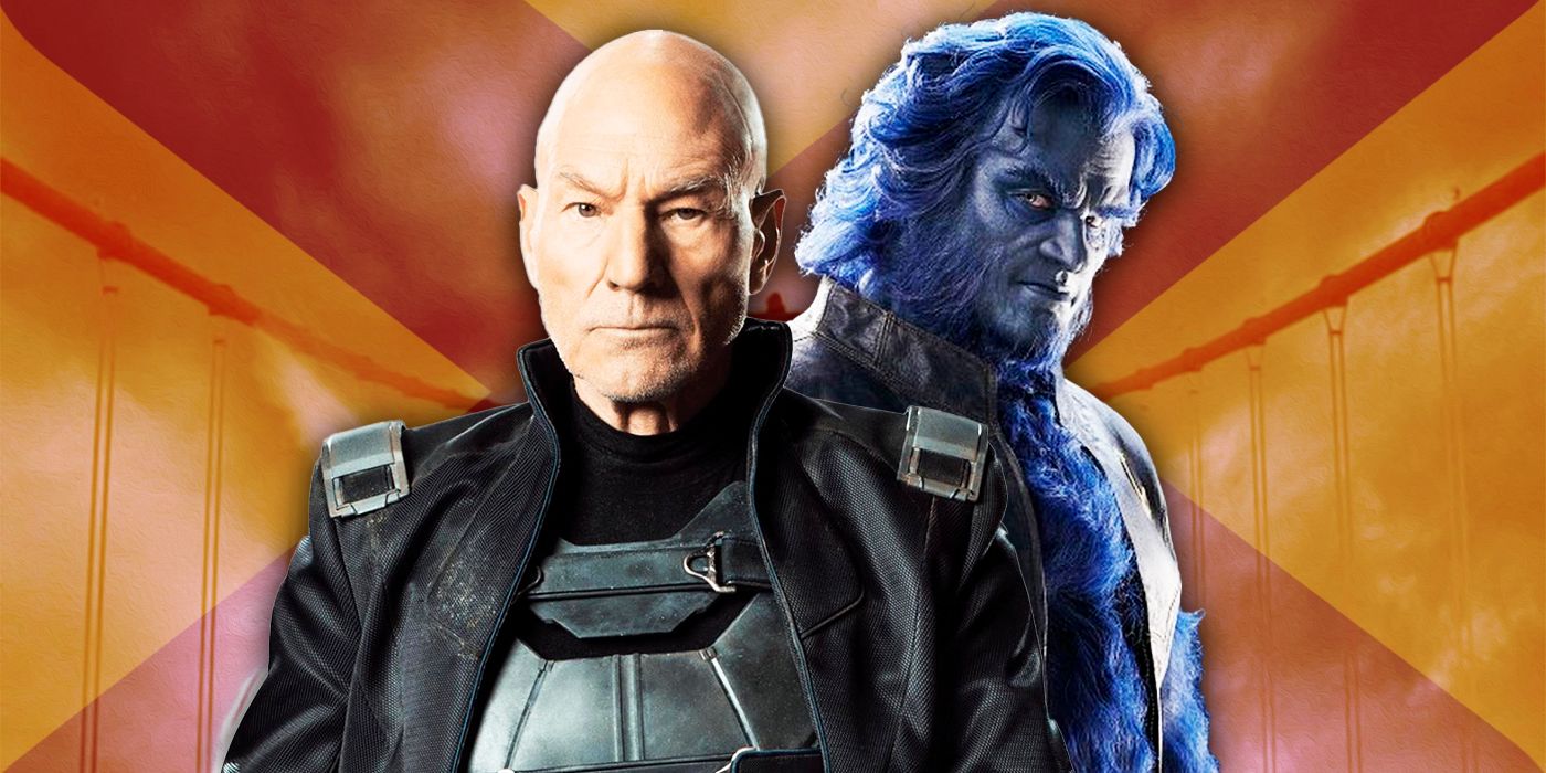 Kelsey Grammar as Beast and Patrick Stewart as Professor X