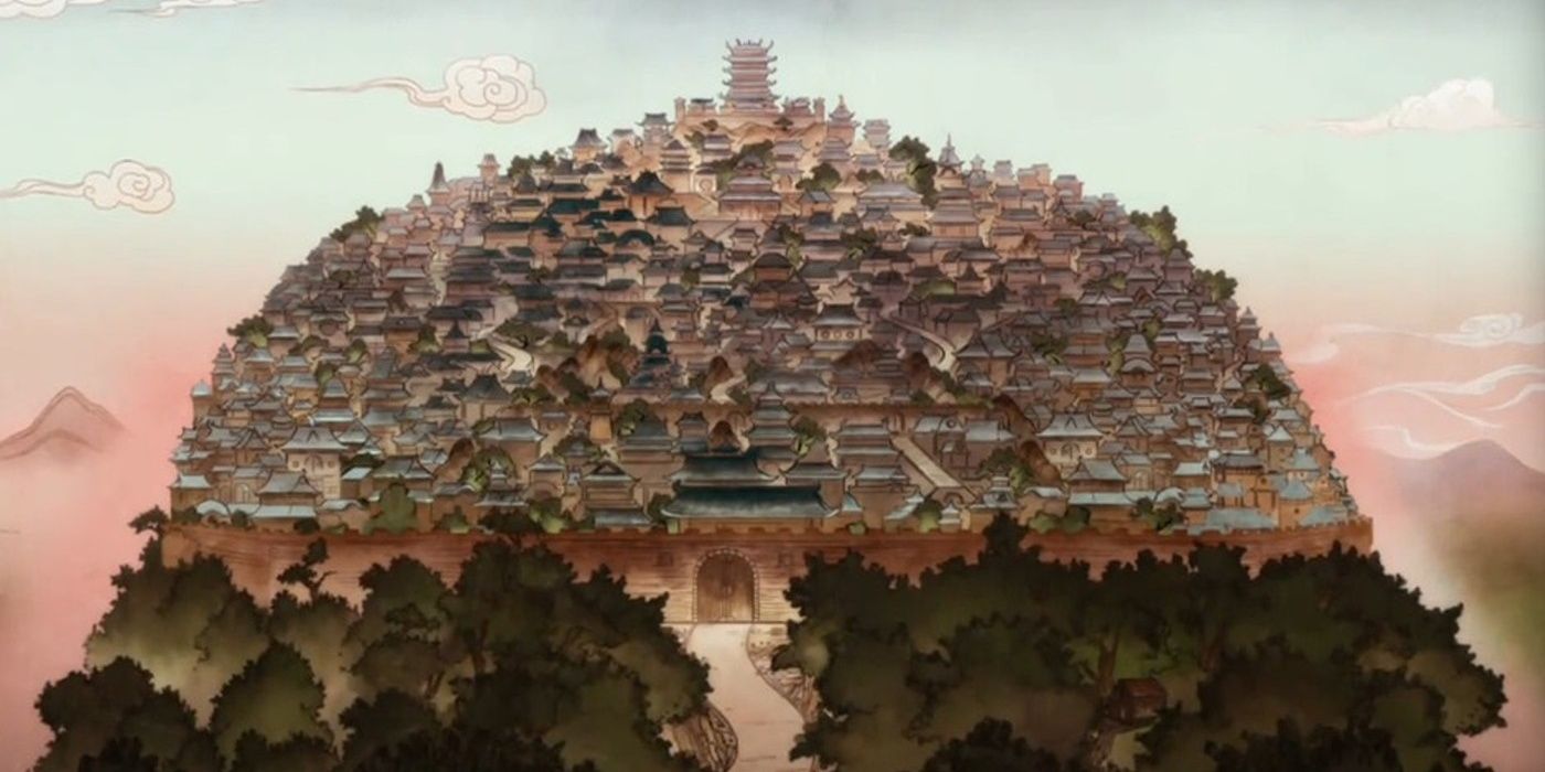 La ciudad de la tortuga león en la tarde.