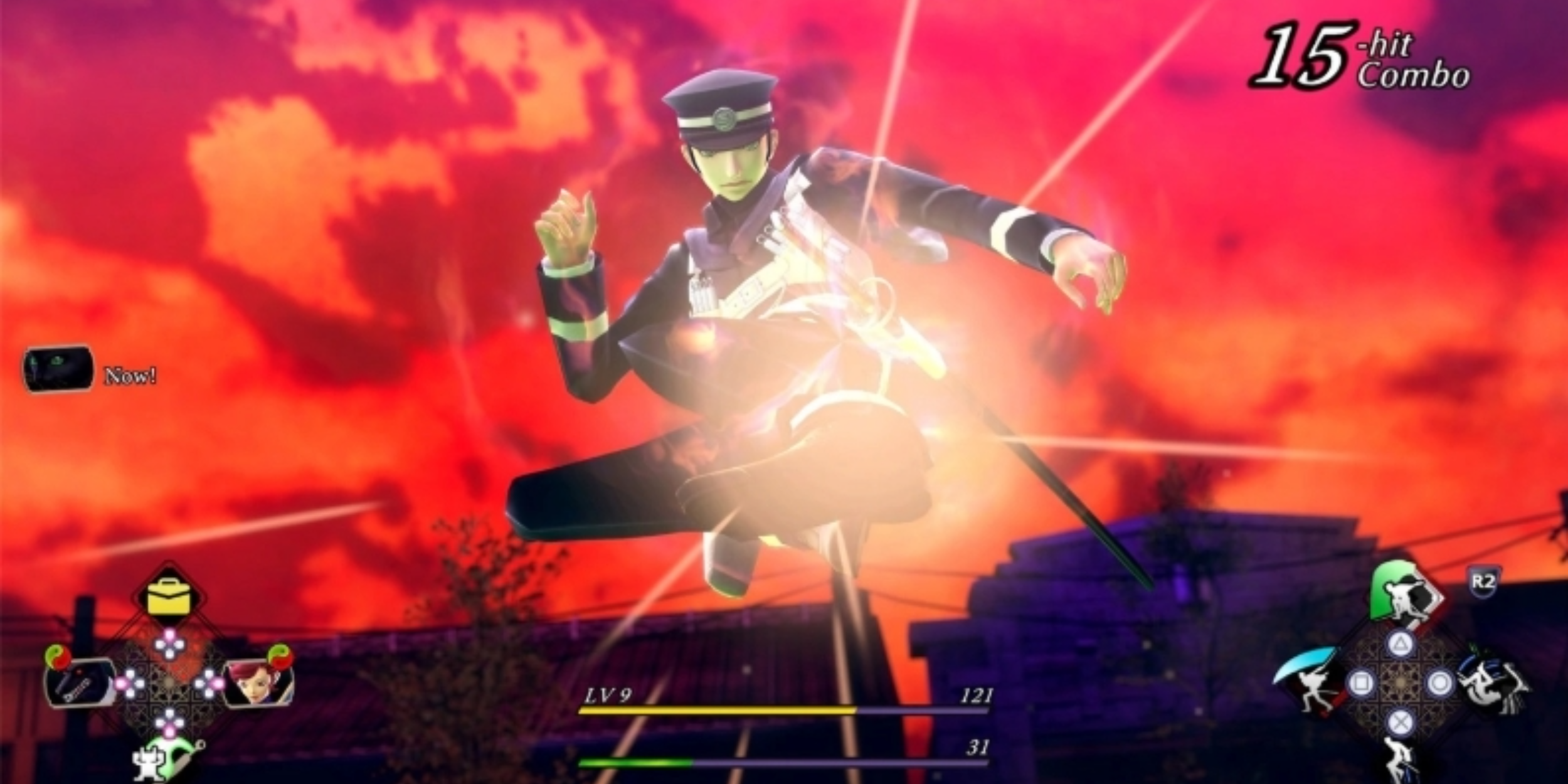 A combat screenshot from RAIDOU Remastered.