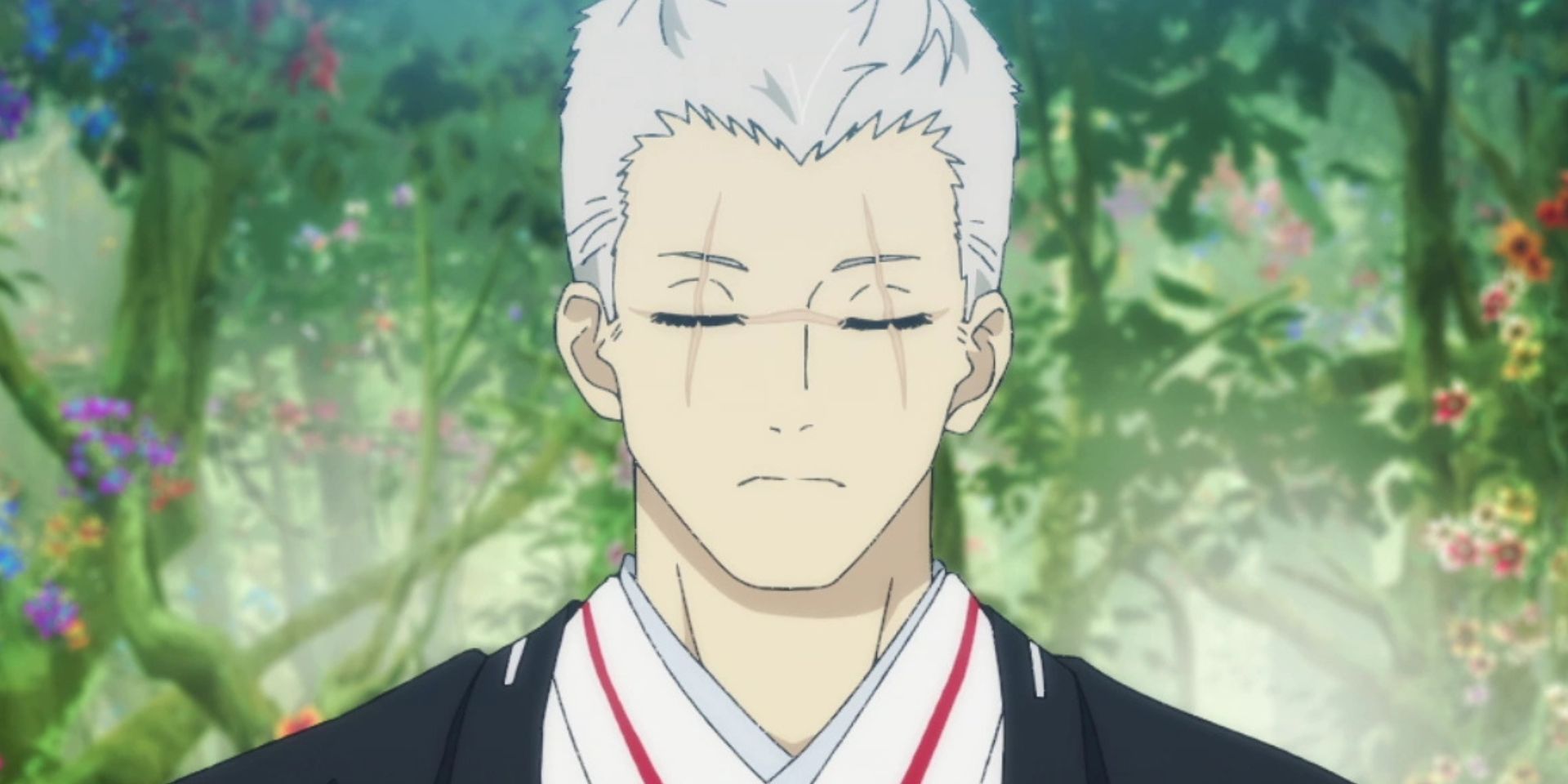 Shion tiene una expresión pacífica en Hell's Paradise.