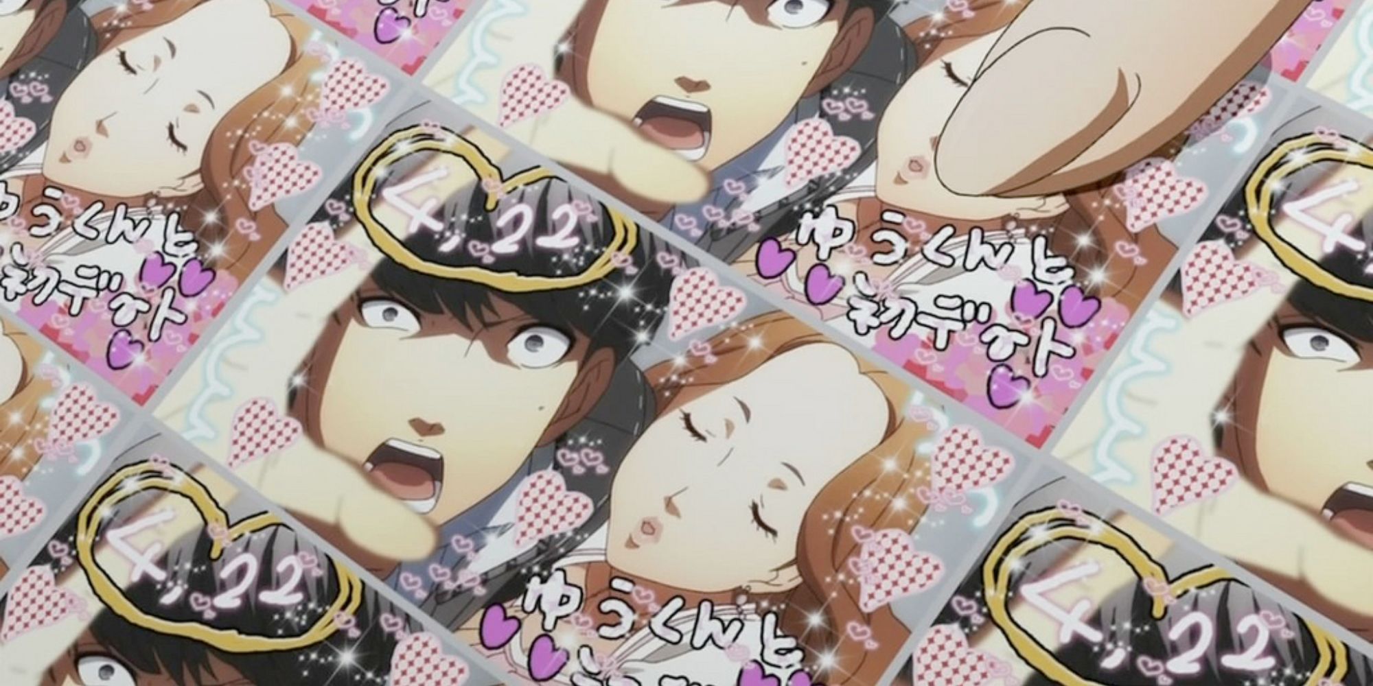 Yu y Ai en la cabina de fotos en Persona 4 the Animation