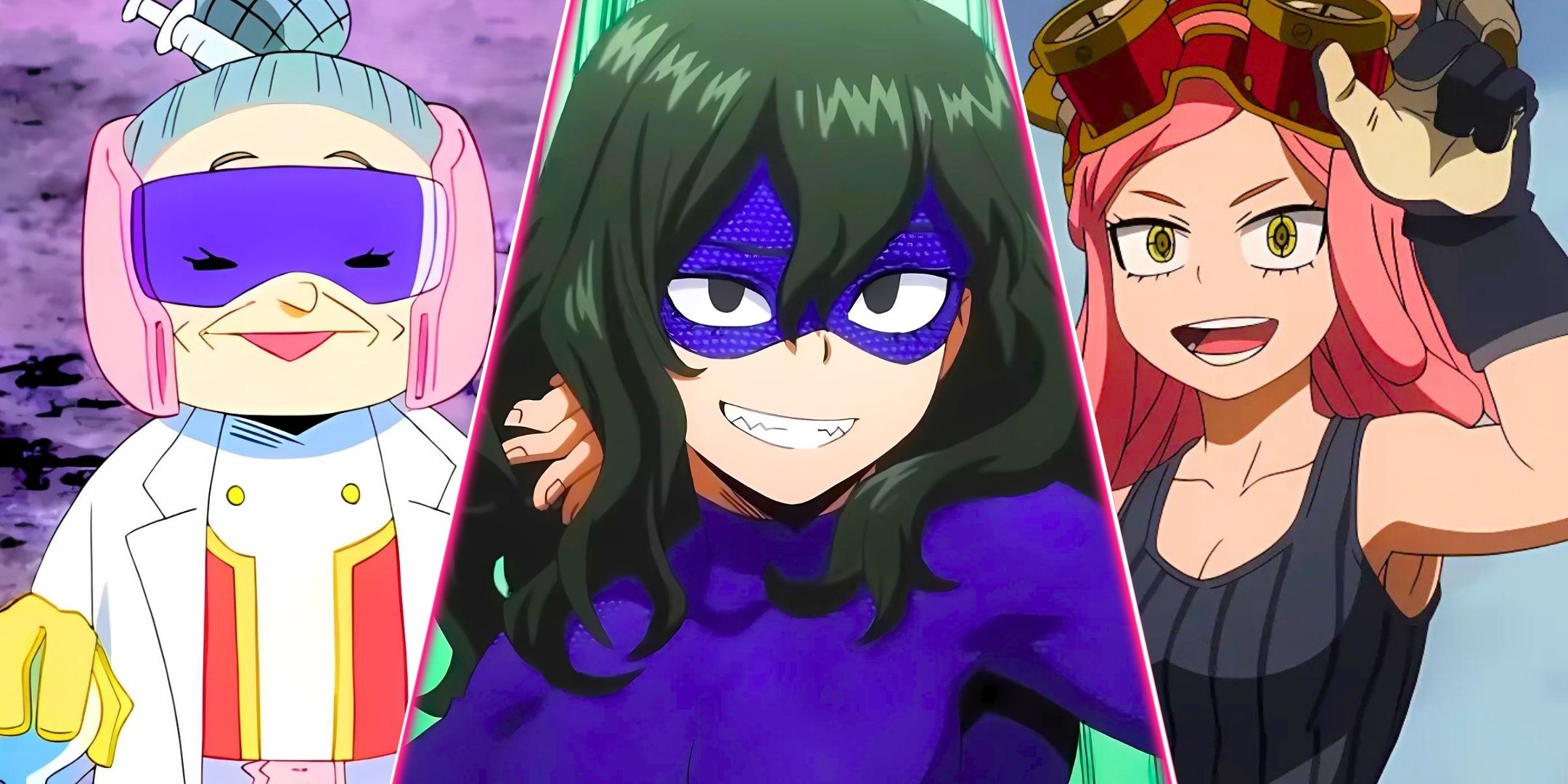 An image divided by Recovery Girl, Setsuna Tokage and Mei Hatsume of my university hero