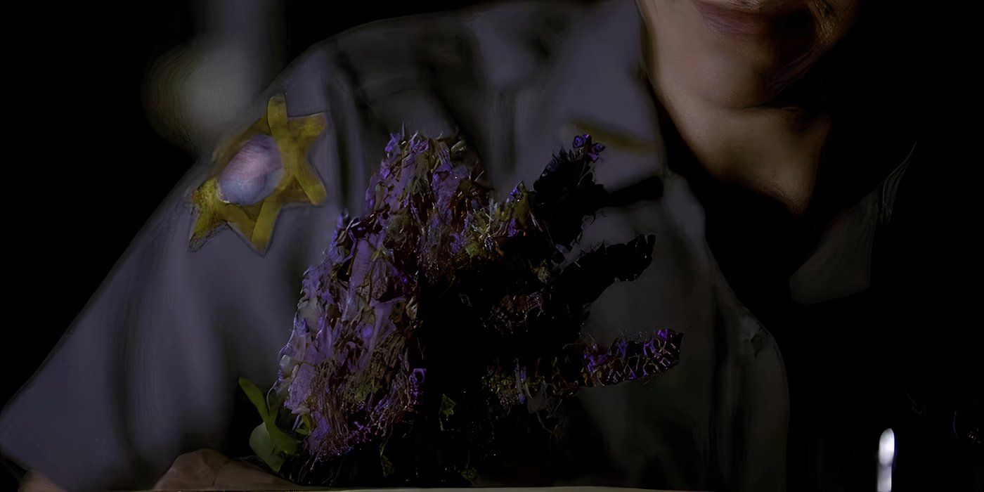 Liz holds a bunch of vervain in The Vampire Diaries