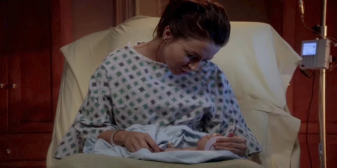 Amelia holding her son Christopher