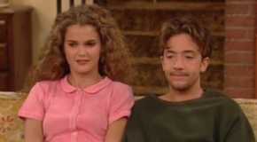 April and Bud sitting next to each other in Radio Free Trumaine