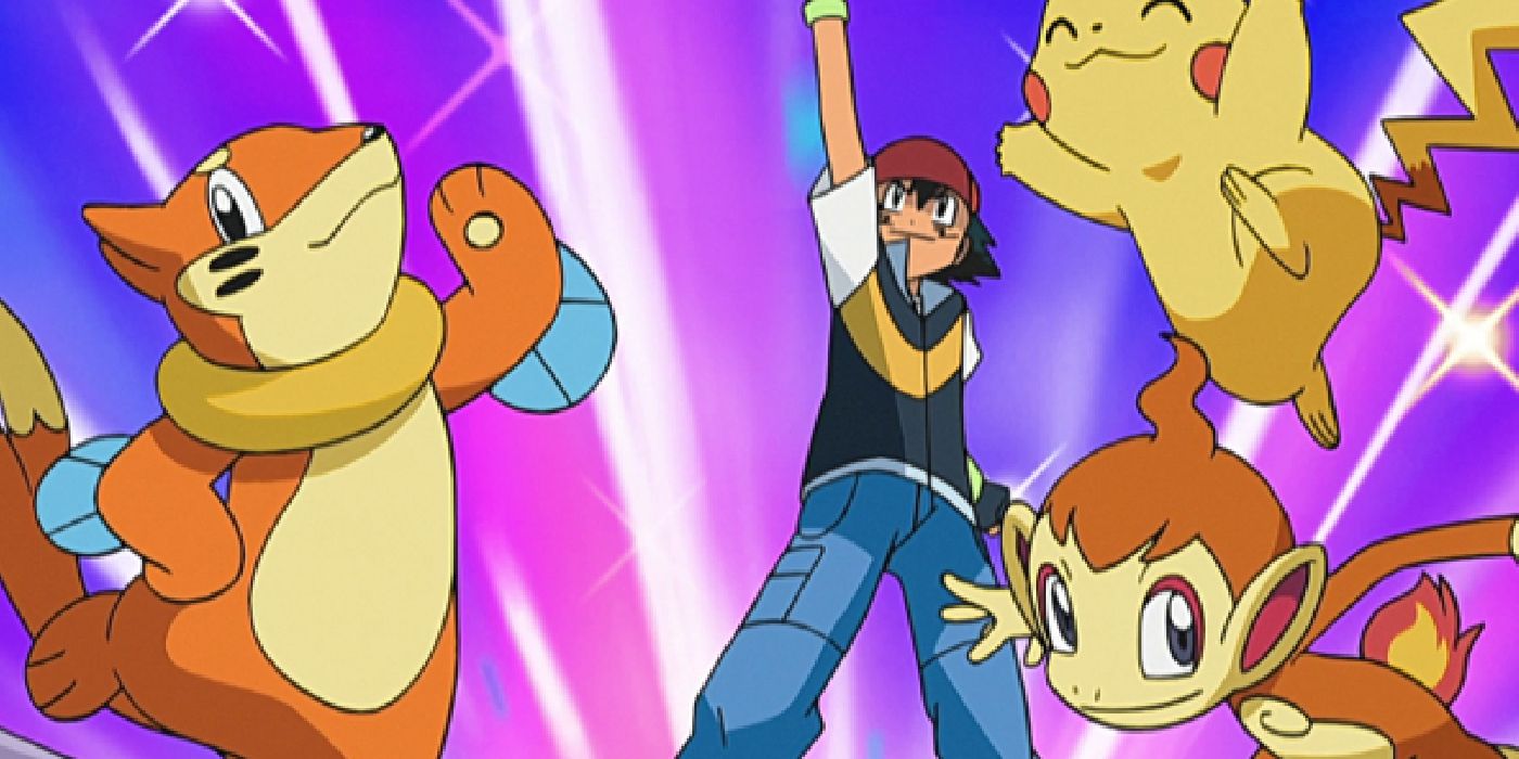 El equipo de Sinnoh de Ash gana una Batalla de Gimnasio - anime Pokémon