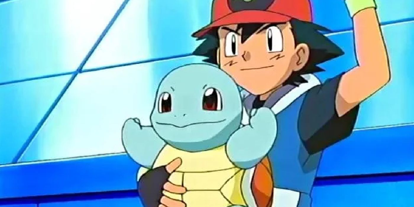 Ash y Squirtle luchan contra Brandon - anime Pokémon