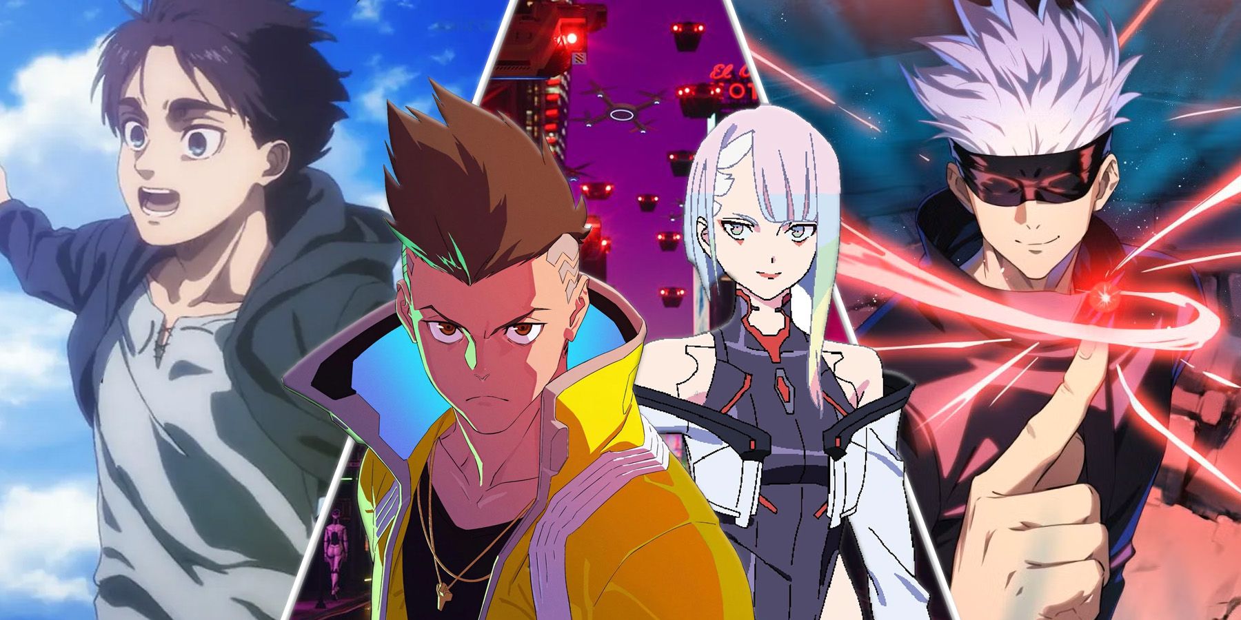 Attack on Titan, Cyberpunk Edgerunners, and Jujutsu Kaisen