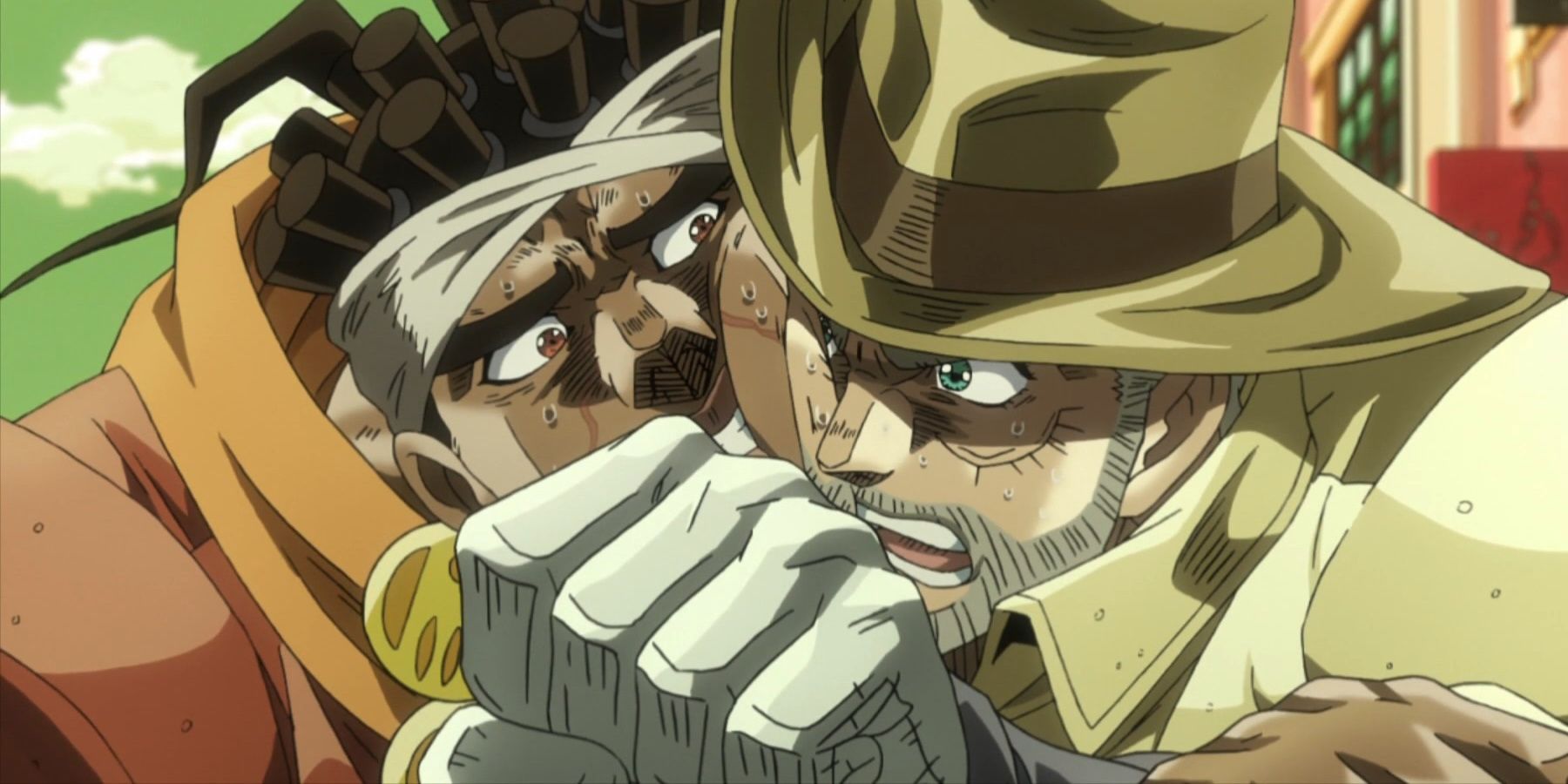 Avdol y Joseph Joestar están pegados.