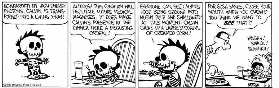 Calvin y Hobbes - Cena - Mastica Cuando Comes Calvin