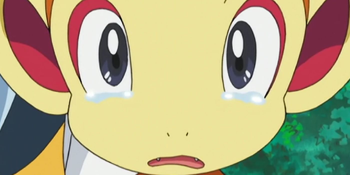 Chimchar de Ash llora en el anime Pokémon