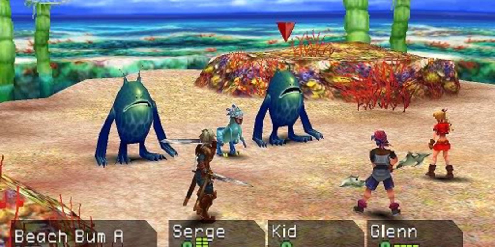Chrono Cross Beach Battle against some Beach Bums
