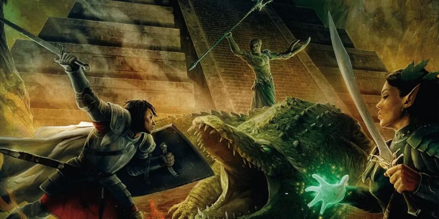 A party fighting water cultists in Temple of the Elder Elemental Eye in the Princes of the Apocalypse premade D&D campaign.