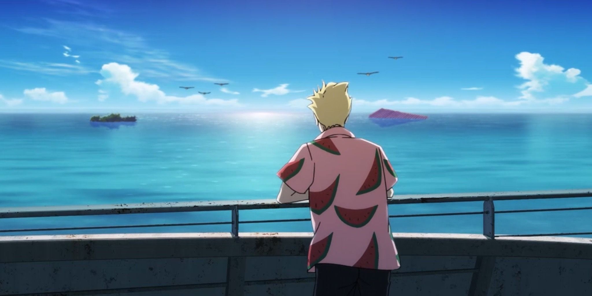 Leland looks out into the water in Shinichiro Watanabe’s Lazarus anime Episode 7