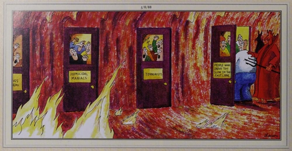 People in hell get bunched into categories.