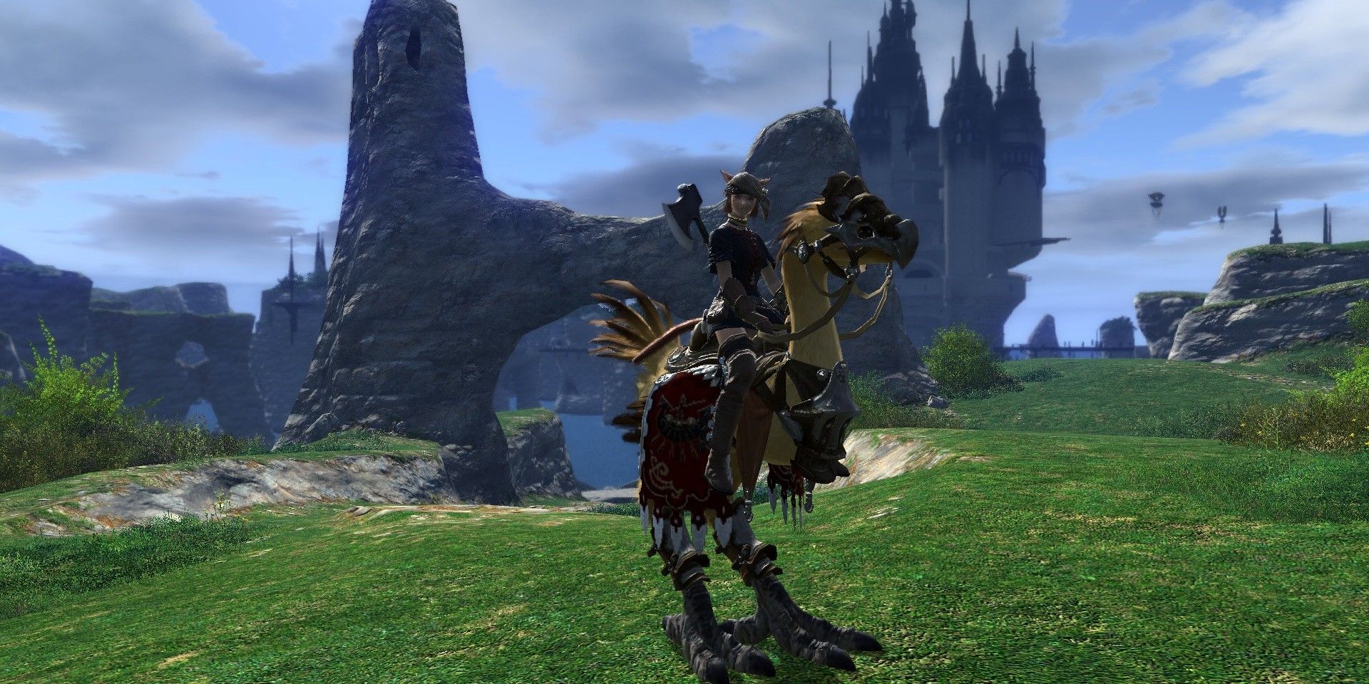 Riding a Chocobo in 1.0 of Final Fantasy XIV