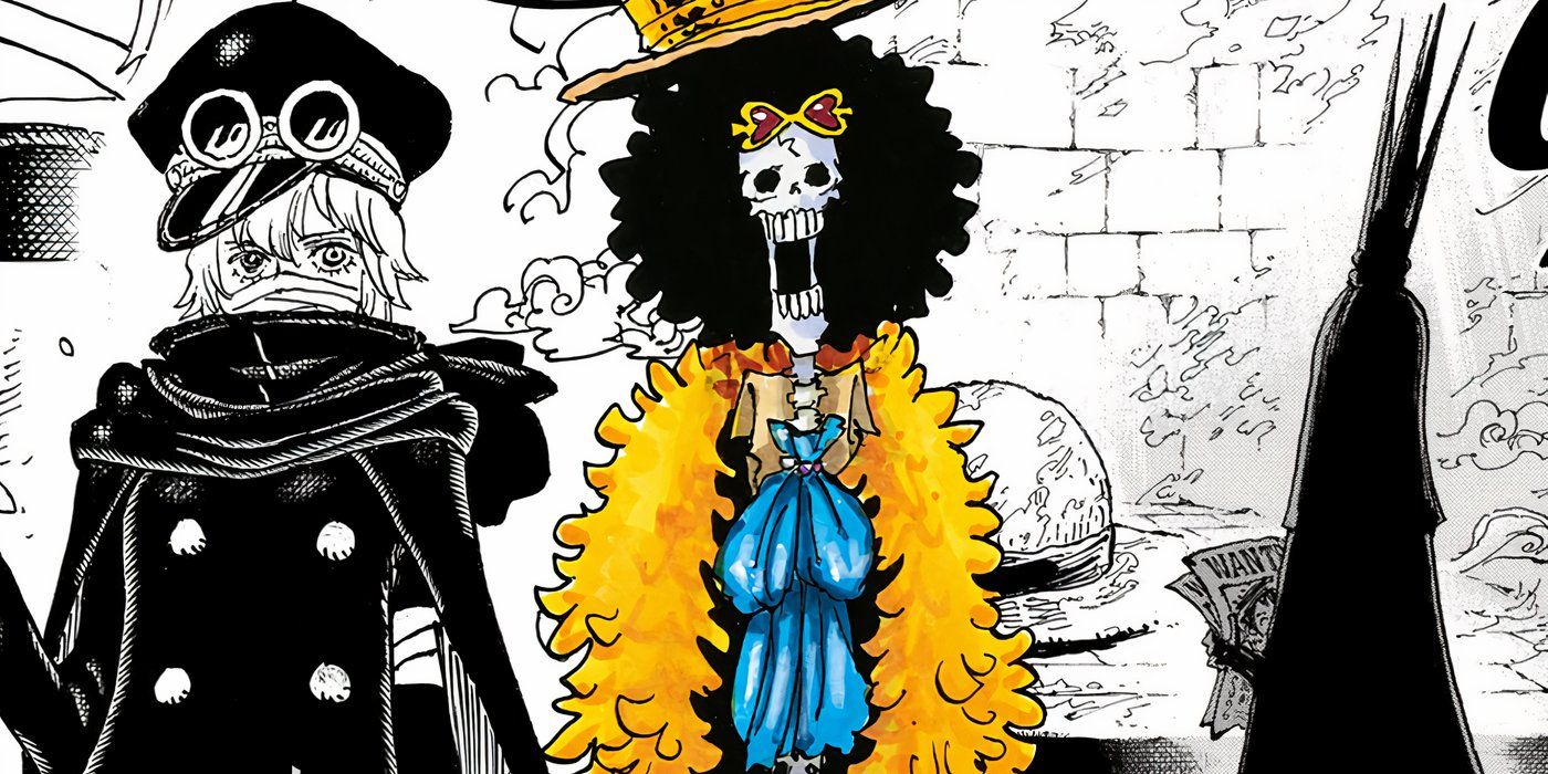 Gunko, Brook, and Imu in the One Piece manga