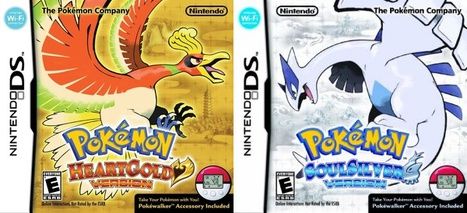 The art of the box for Pokémon Heartgold and Pokémon Soulsilver.