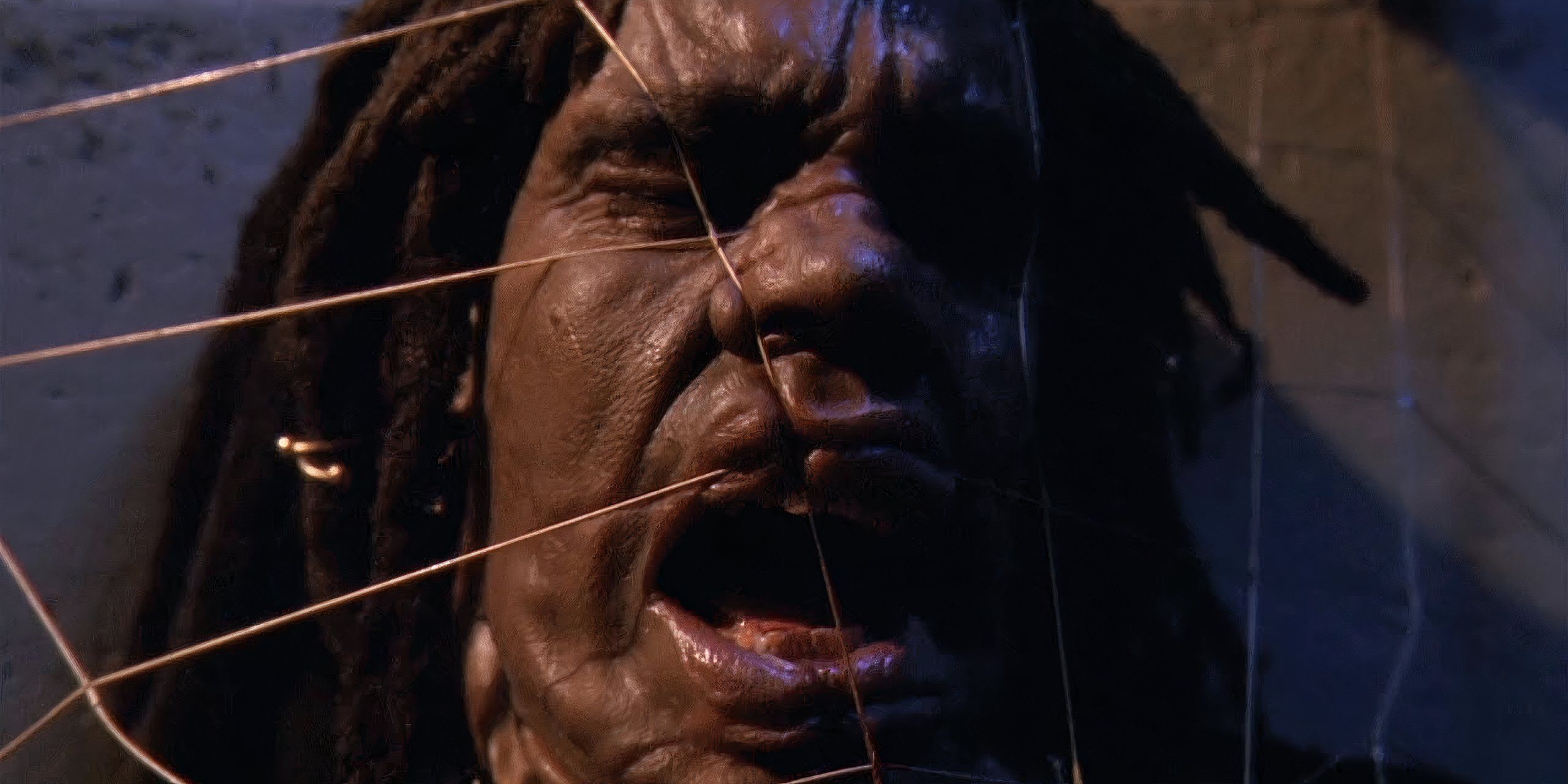 Un pandillero jamaicano atrapado en una red de Yautja en Predator 2