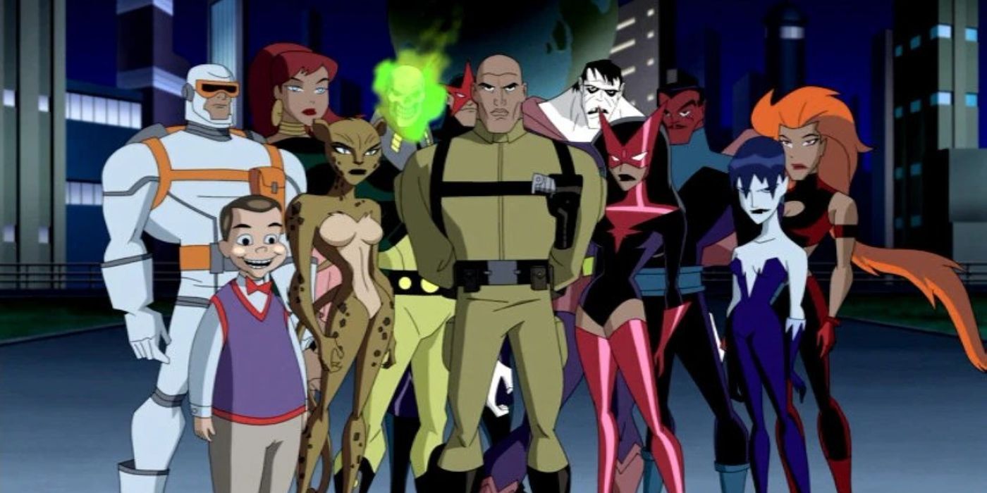 La Legión del Mal liderada por Lex Luthor de la serie de televisión Liga de la Justicia: Ilimitada