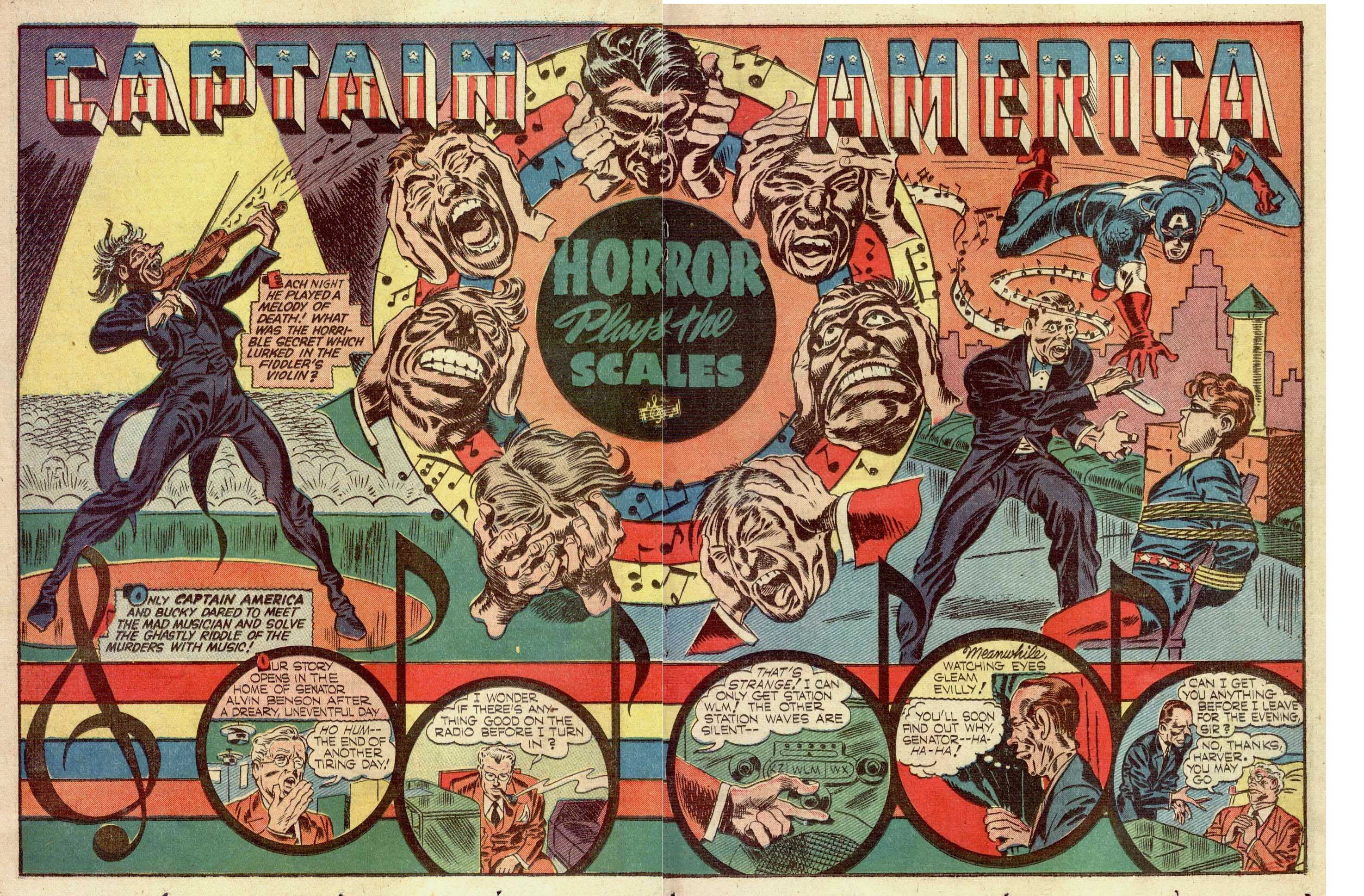 Un chapoteo de doble página de Jack Kirby