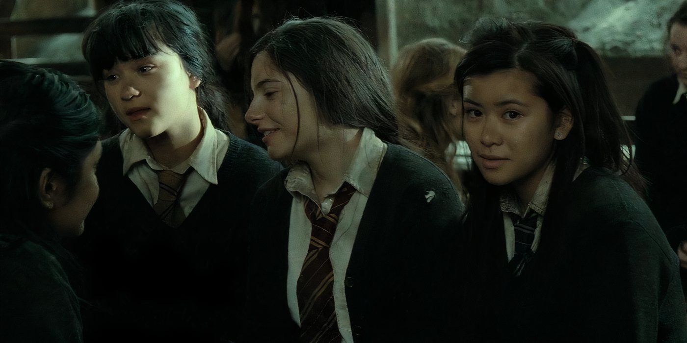 Marietta Edgecombe habla con sus amigos en Harry Potter.