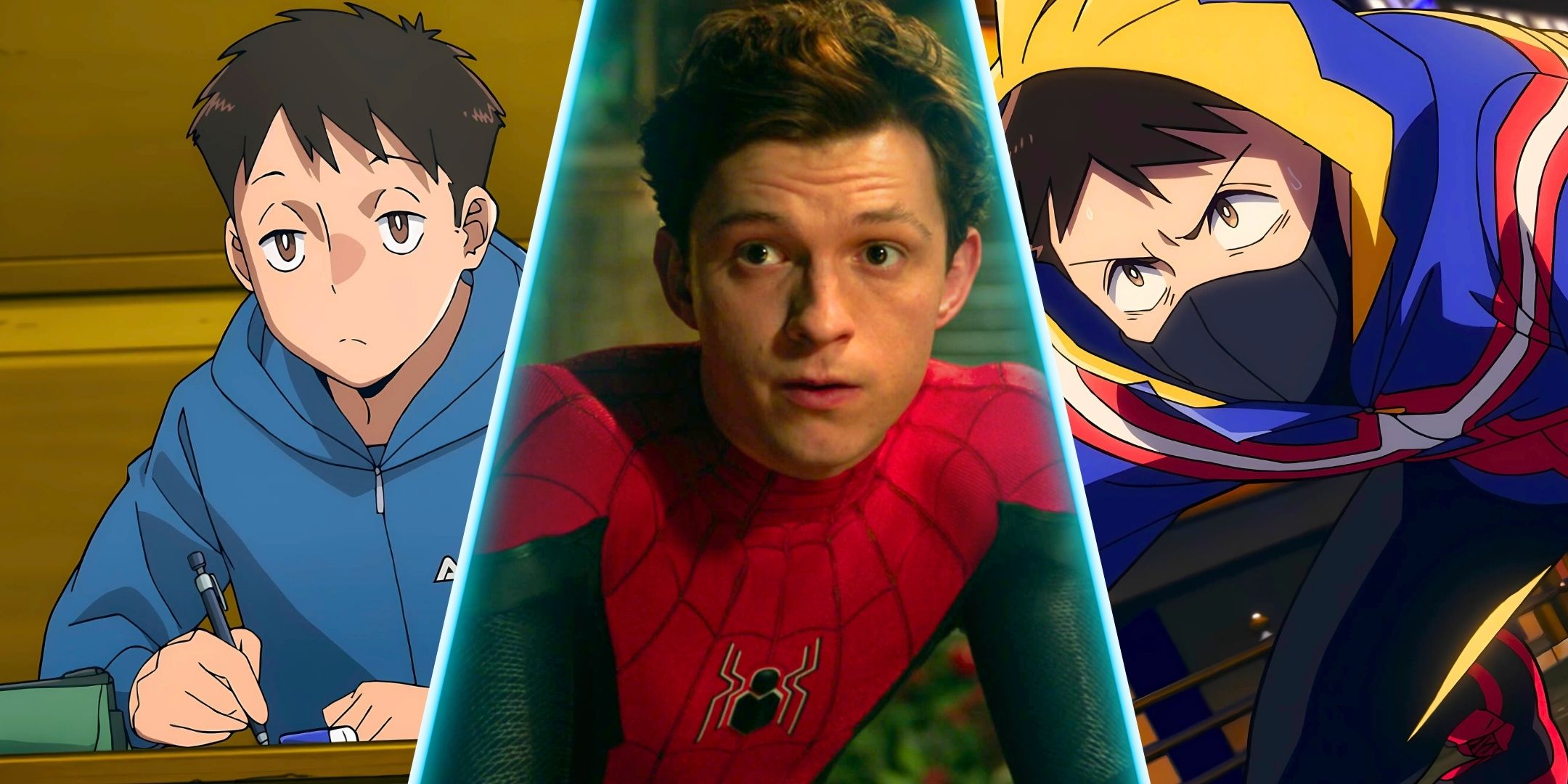 An image divided from Koichi as a student, Koichi as a vigilante and live spider from the MCU