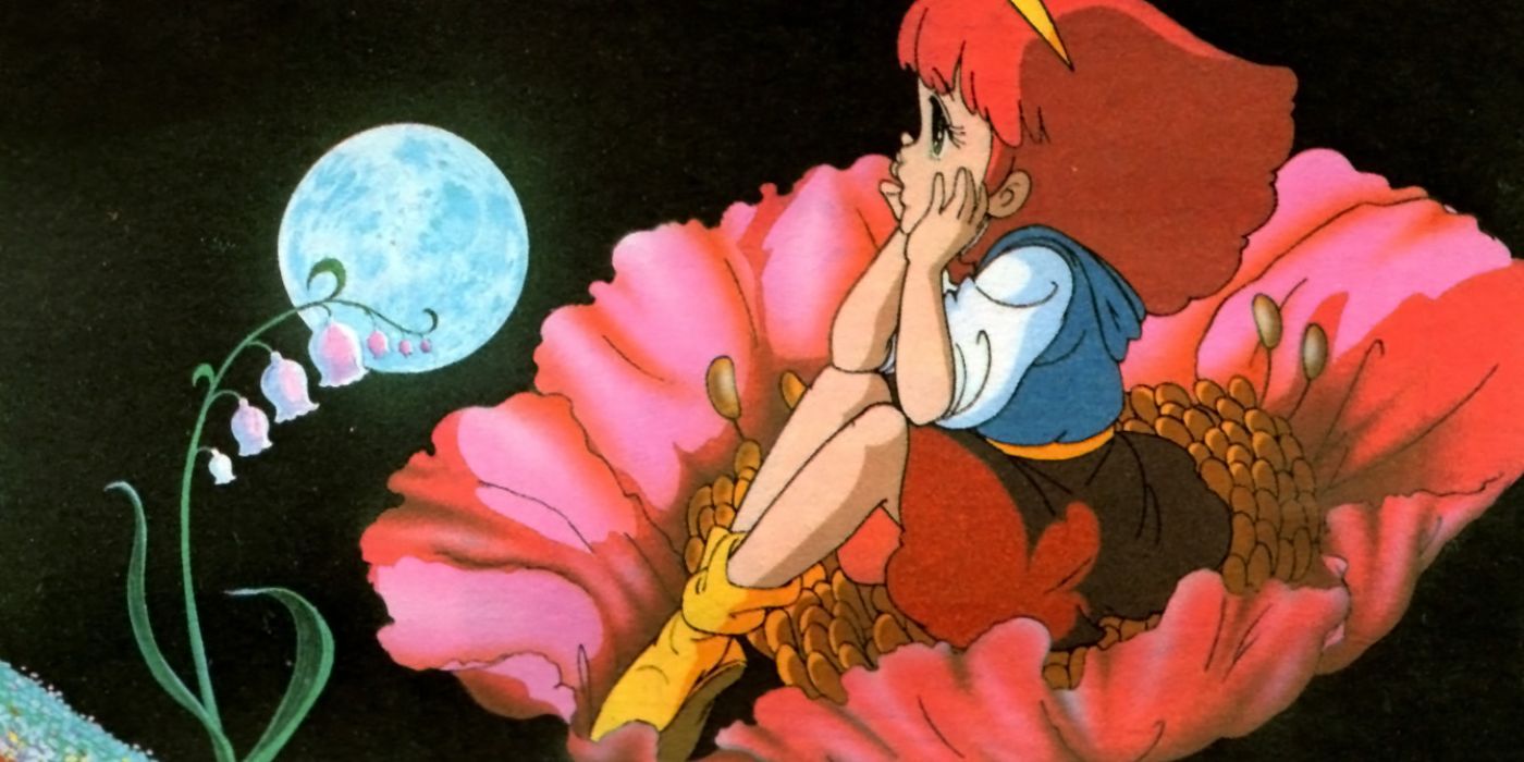 Minky Momo looking at Earth from her planet in Magical Princess Minky Momo.