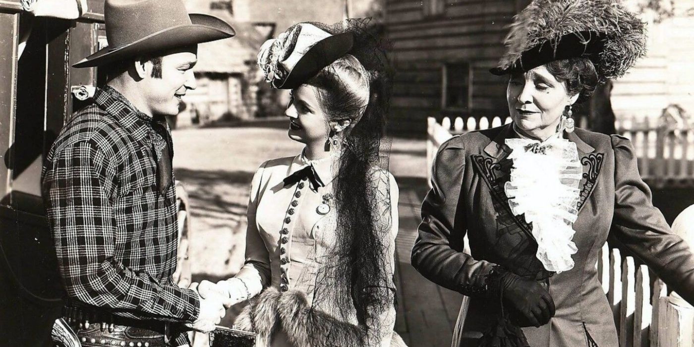 A still from Roy Rogers' Sunset in El Dorado