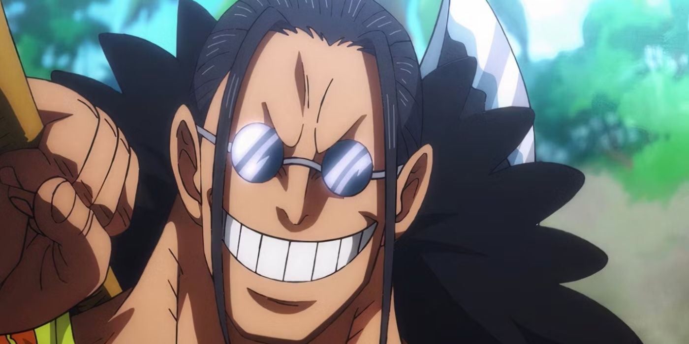 Un joven Scopper Gaban sosteniendo un hacha de One Piece